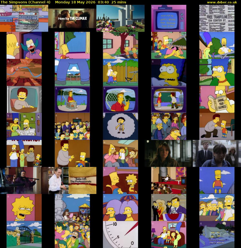 The Simpsons (Channel 4) Monday 18 May 2026 03:40 - 04:05