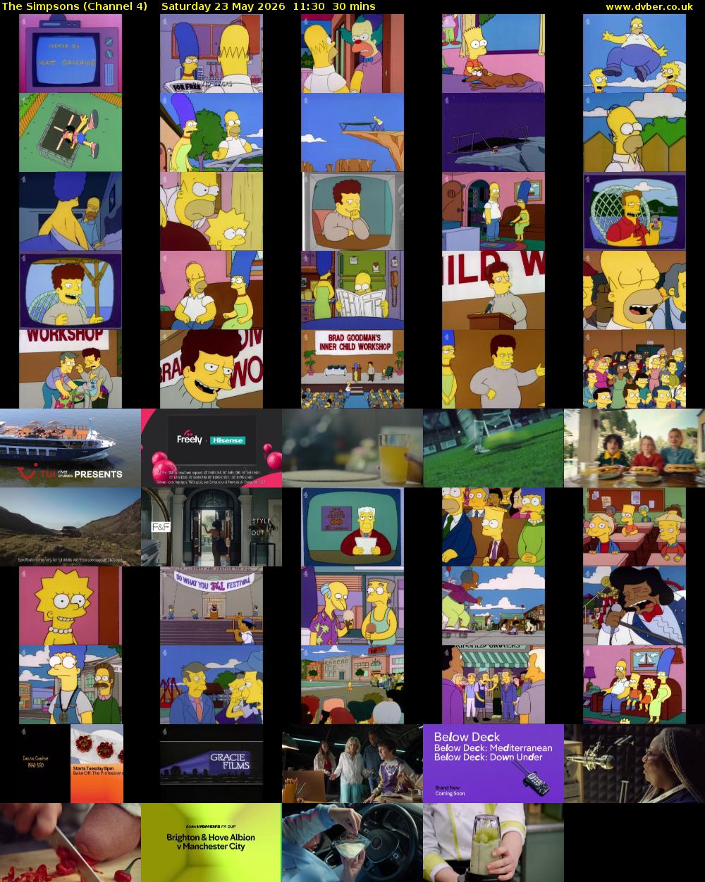 The Simpsons (Channel 4) Saturday 23 May 2026 11:30 - 12:00