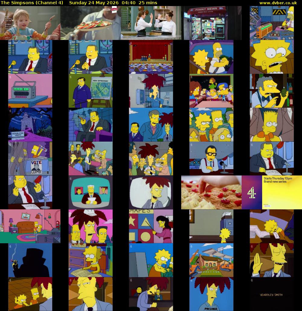 The Simpsons (Channel 4) Sunday 24 May 2026 04:40 - 05:05