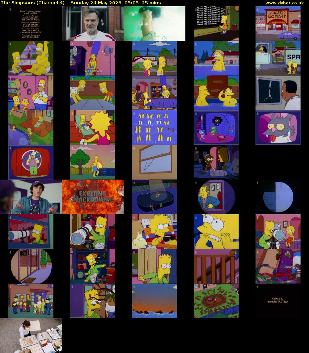 The Simpsons (Channel 4) Sunday 24 May 2026 05:05 - 05:30