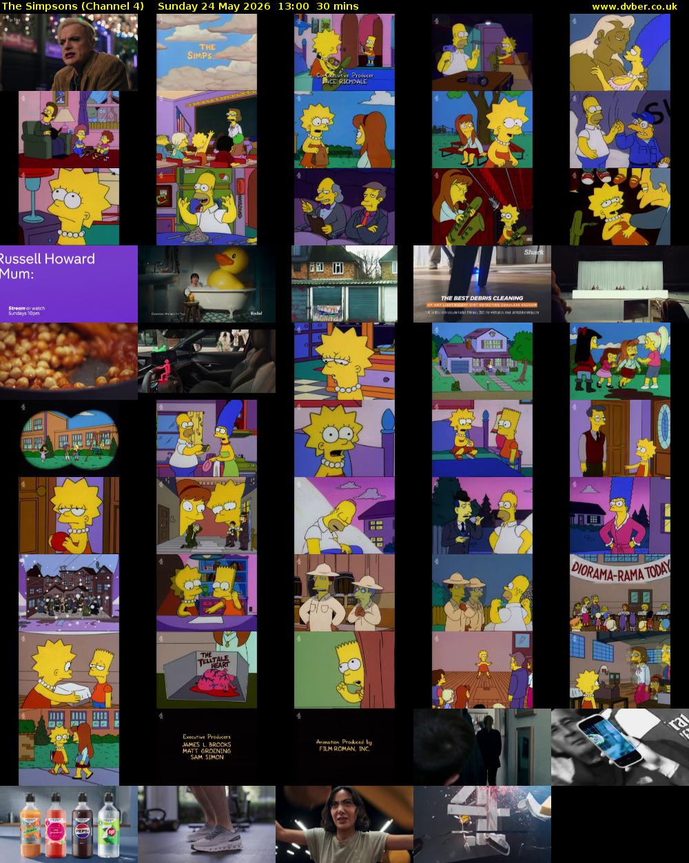 The Simpsons (Channel 4) Sunday 24 May 2026 13:00 - 13:30