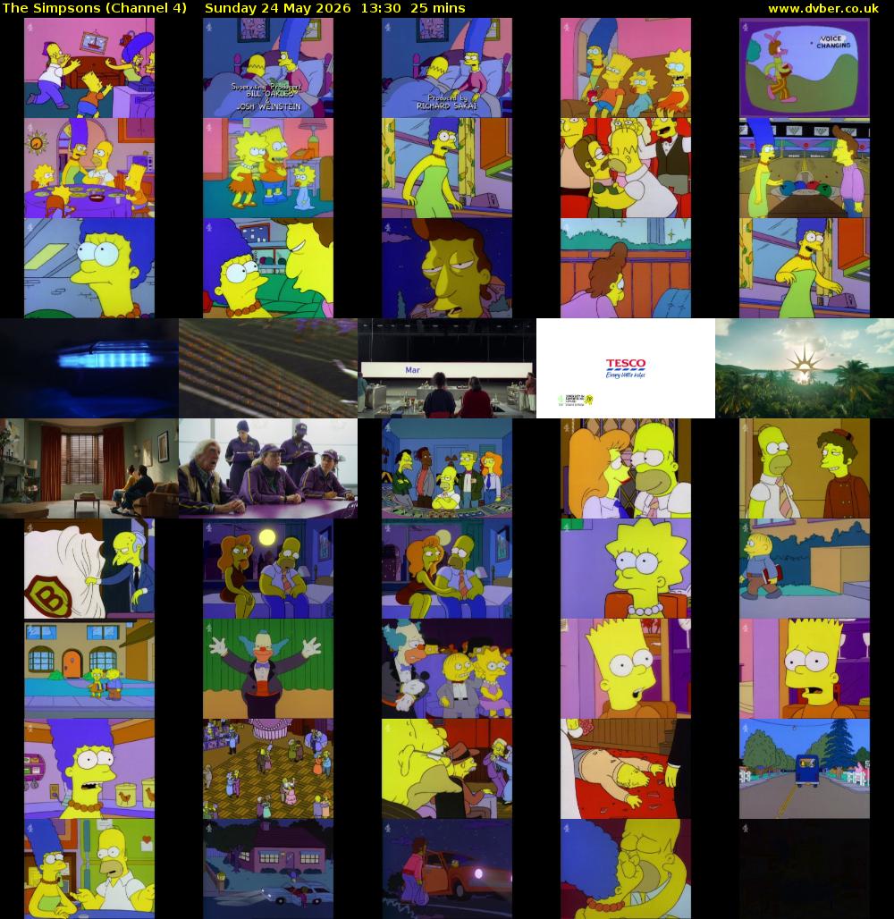 The Simpsons (Channel 4) Sunday 24 May 2026 13:30 - 13:55