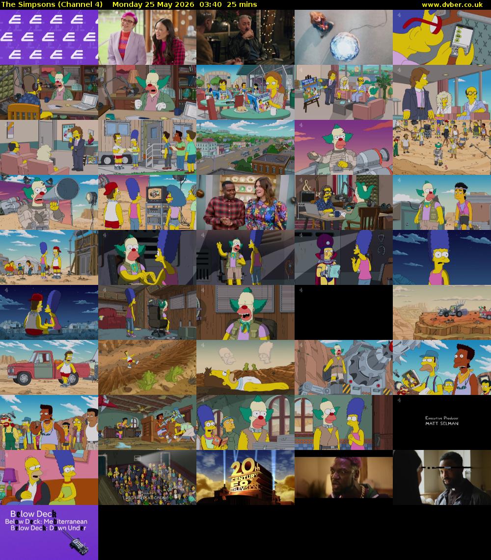 The Simpsons (Channel 4) Monday 25 May 2026 03:40 - 04:05