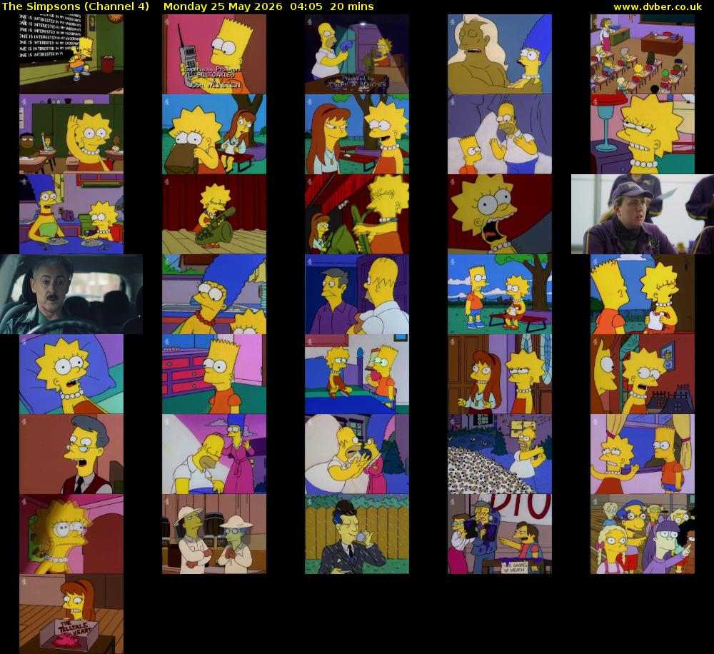 The Simpsons (Channel 4) Monday 25 May 2026 04:05 - 04:25