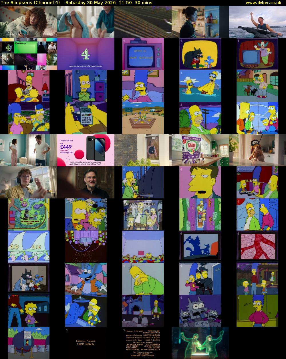 The Simpsons (Channel 4) Saturday 30 May 2026 11:50 - 12:20