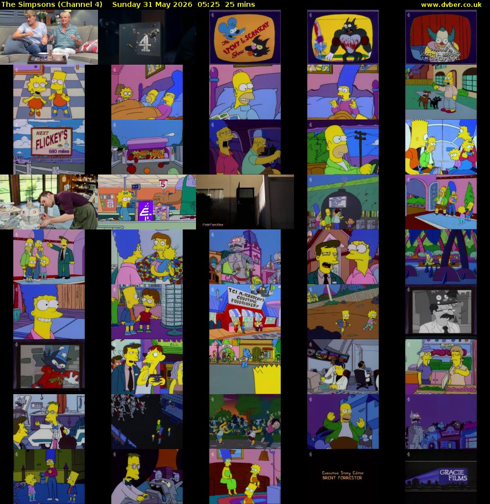The Simpsons (Channel 4) Sunday 31 May 2026 05:25 - 05:50