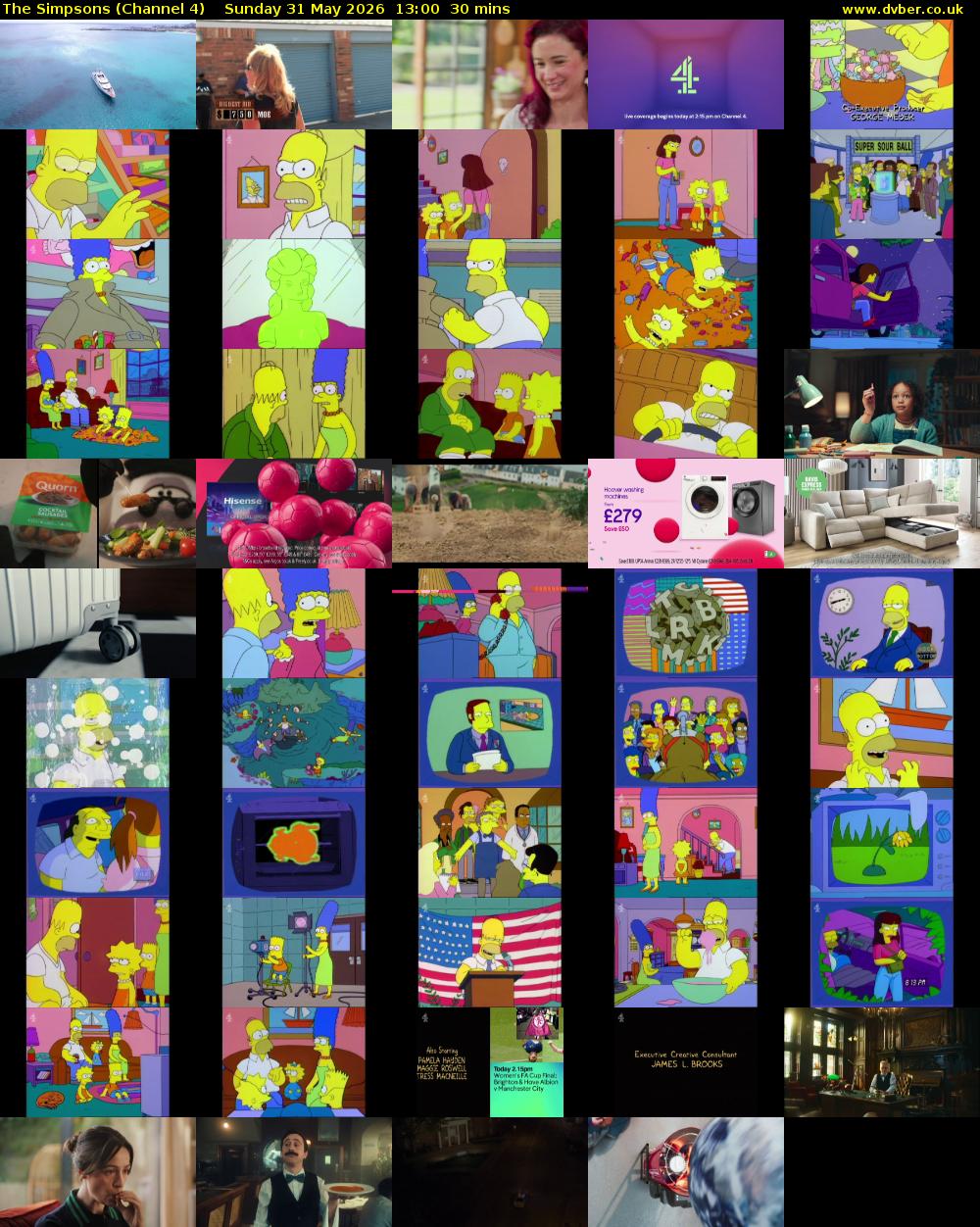 The Simpsons (Channel 4) Sunday 31 May 2026 13:00 - 13:30