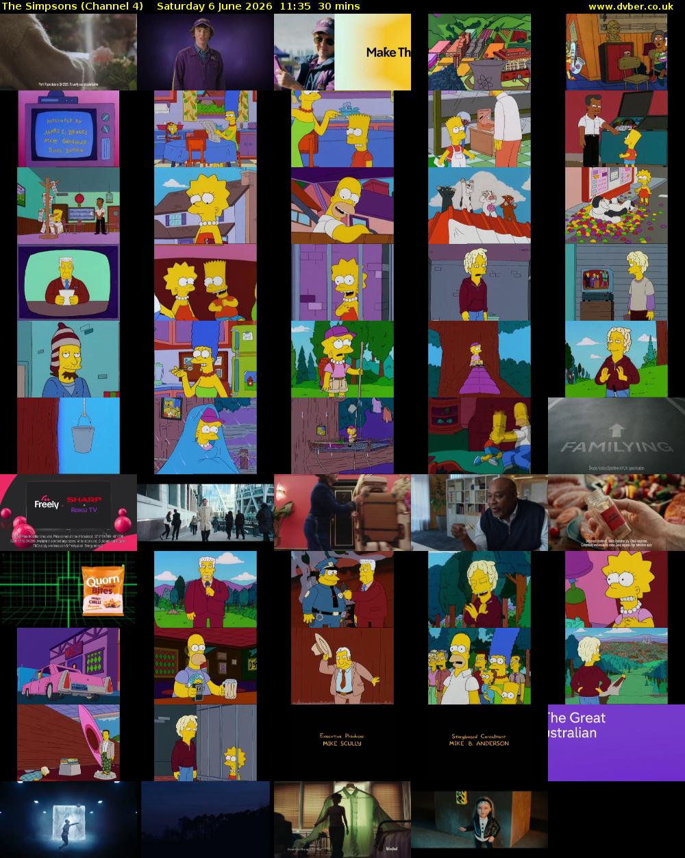 The Simpsons (Channel 4) Saturday 6 June 2026 11:35 - 12:05