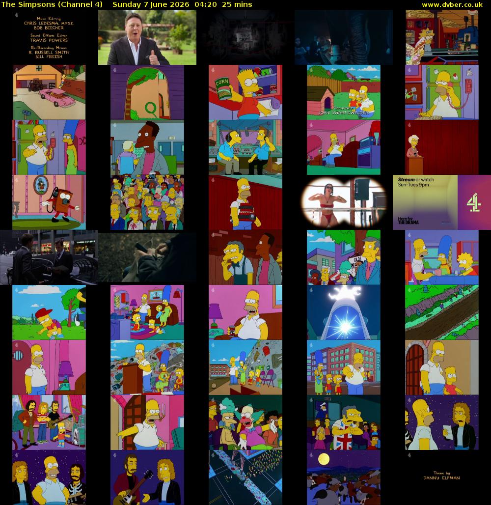 The Simpsons (Channel 4) Sunday 7 June 2026 04:20 - 04:45