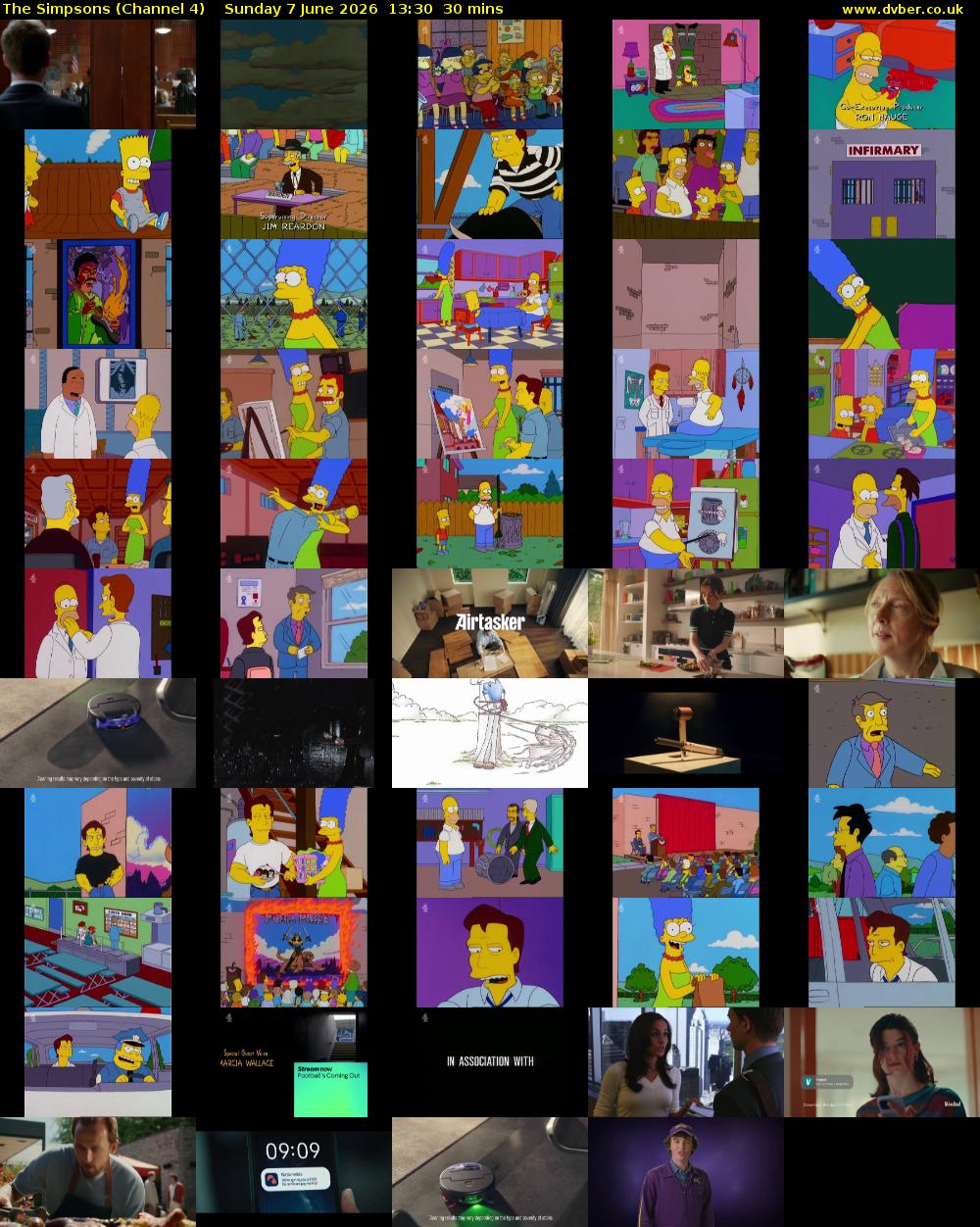 The Simpsons (Channel 4) Sunday 7 June 2026 13:30 - 14:00