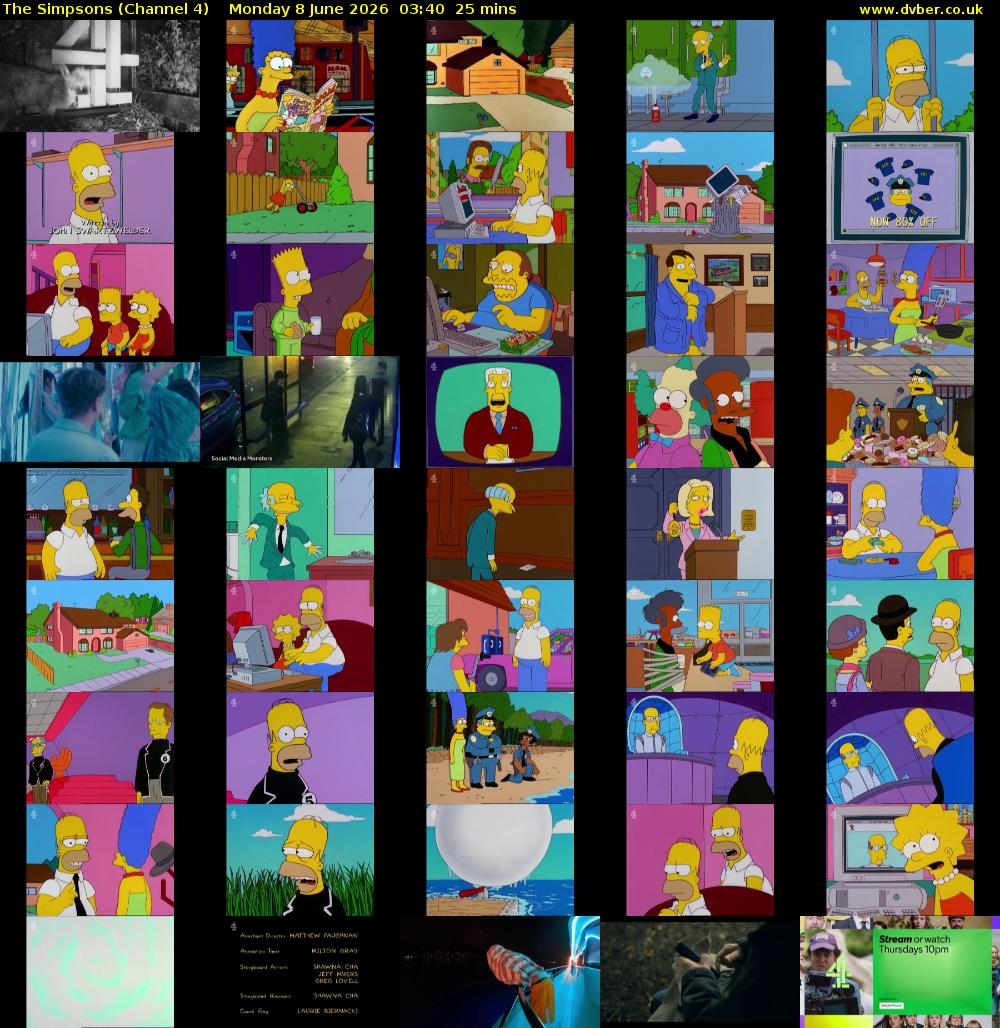 The Simpsons (Channel 4) Monday 8 June 2026 03:40 - 04:05
