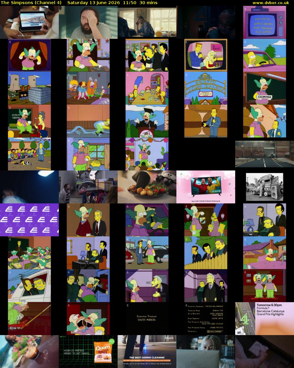 The Simpsons (Channel 4) Saturday 13 June 2026 11:50 - 12:20