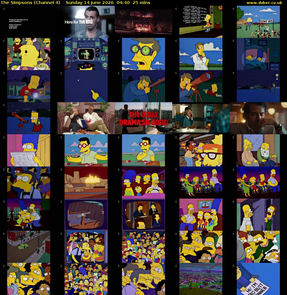 The Simpsons (Channel 4) Sunday 14 June 2026 04:40 - 05:05