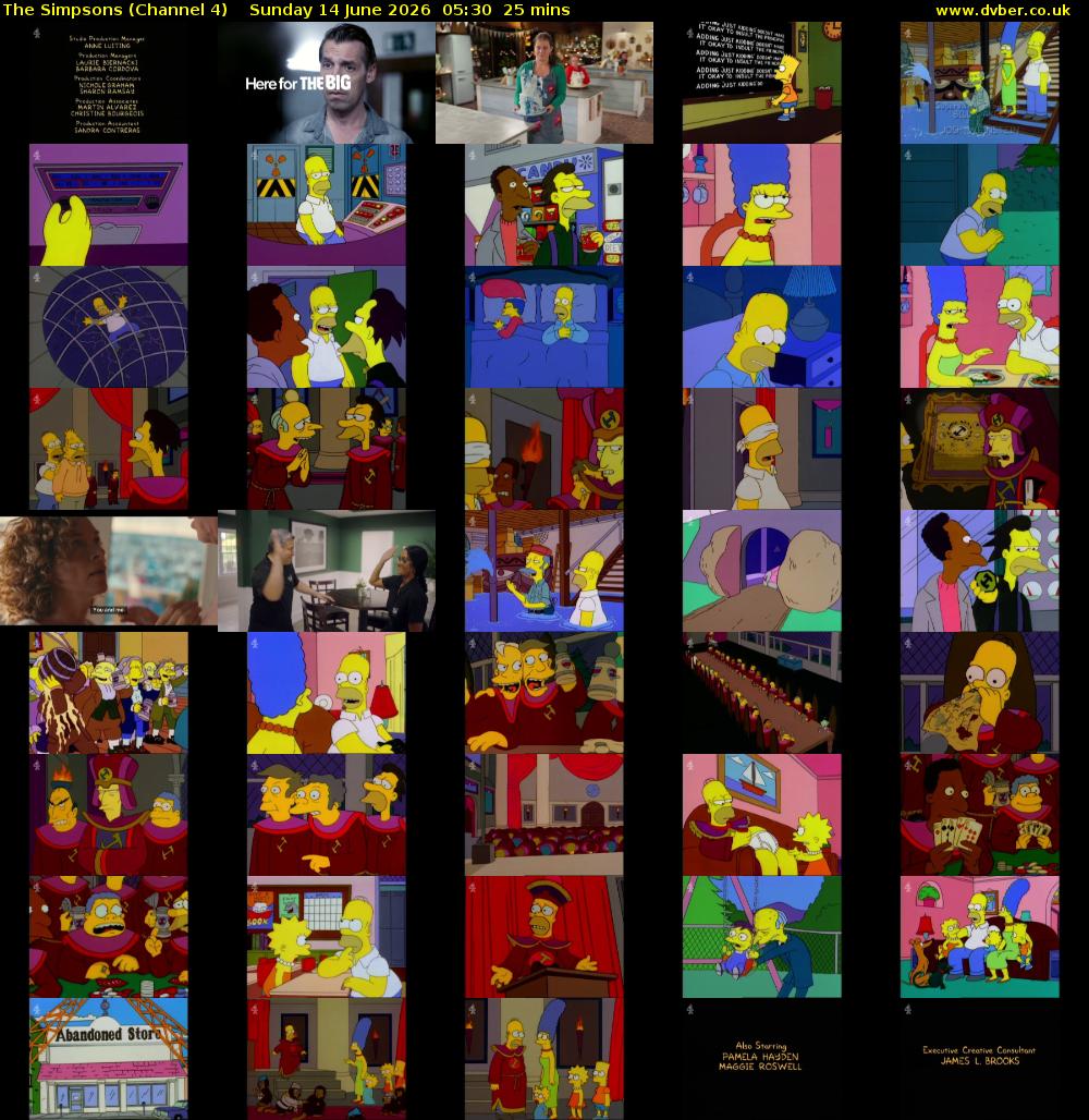 The Simpsons (Channel 4) Sunday 14 June 2026 05:30 - 05:55