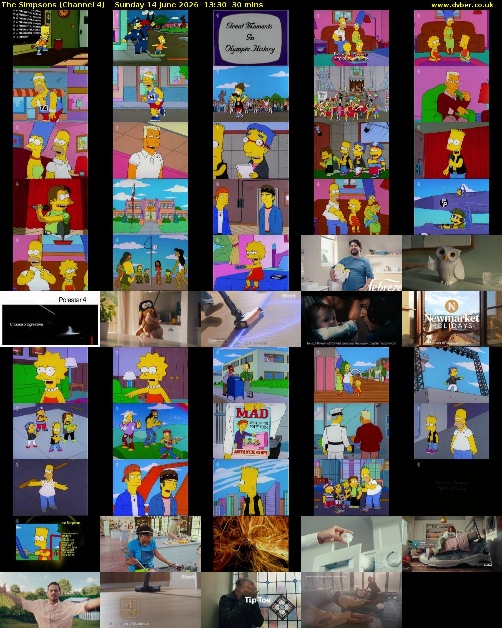 The Simpsons (Channel 4) Sunday 14 June 2026 13:30 - 14:00