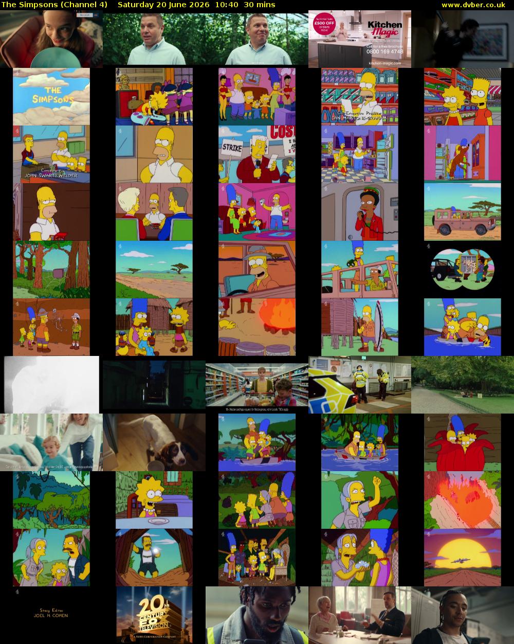The Simpsons (Channel 4) Saturday 20 June 2026 10:40 - 11:10