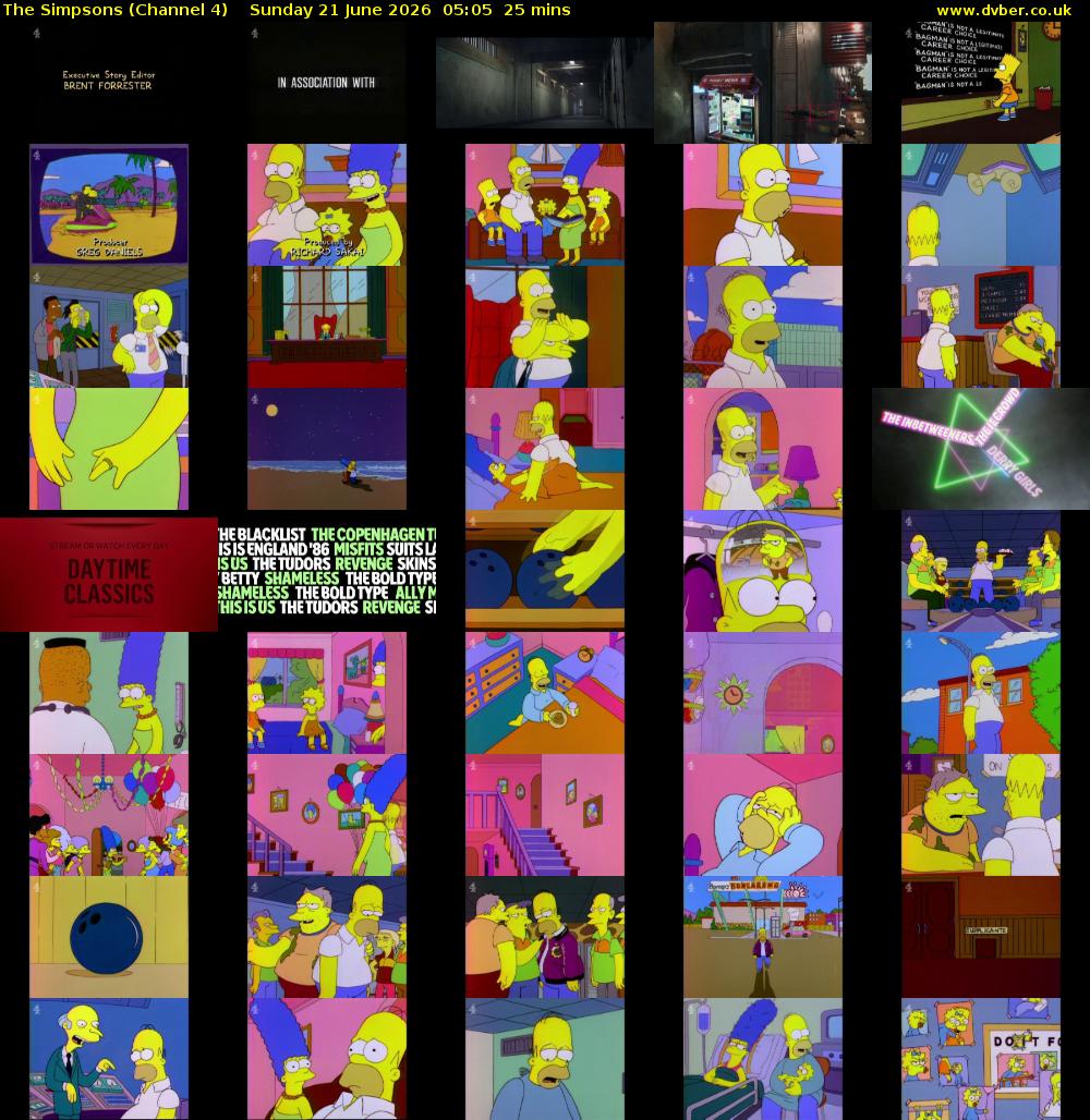 The Simpsons (Channel 4) Sunday 21 June 2026 05:05 - 05:30