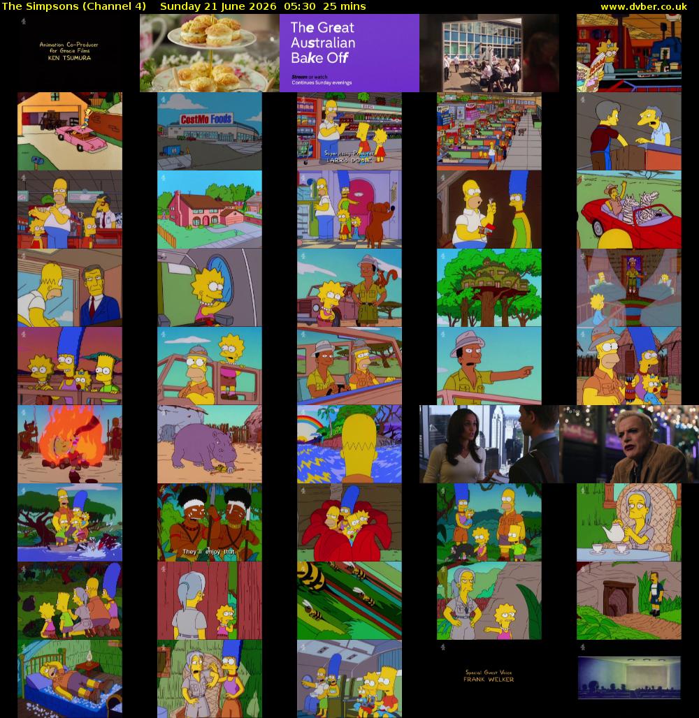 The Simpsons (Channel 4) Sunday 21 June 2026 05:30 - 05:55