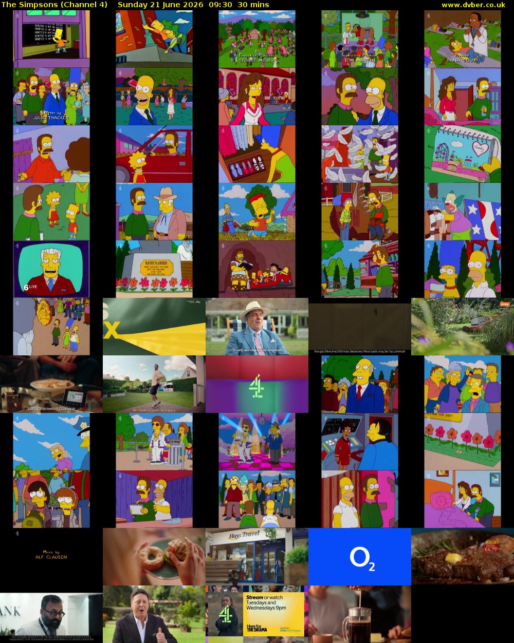 The Simpsons (Channel 4) Sunday 21 June 2026 09:30 - 10:00