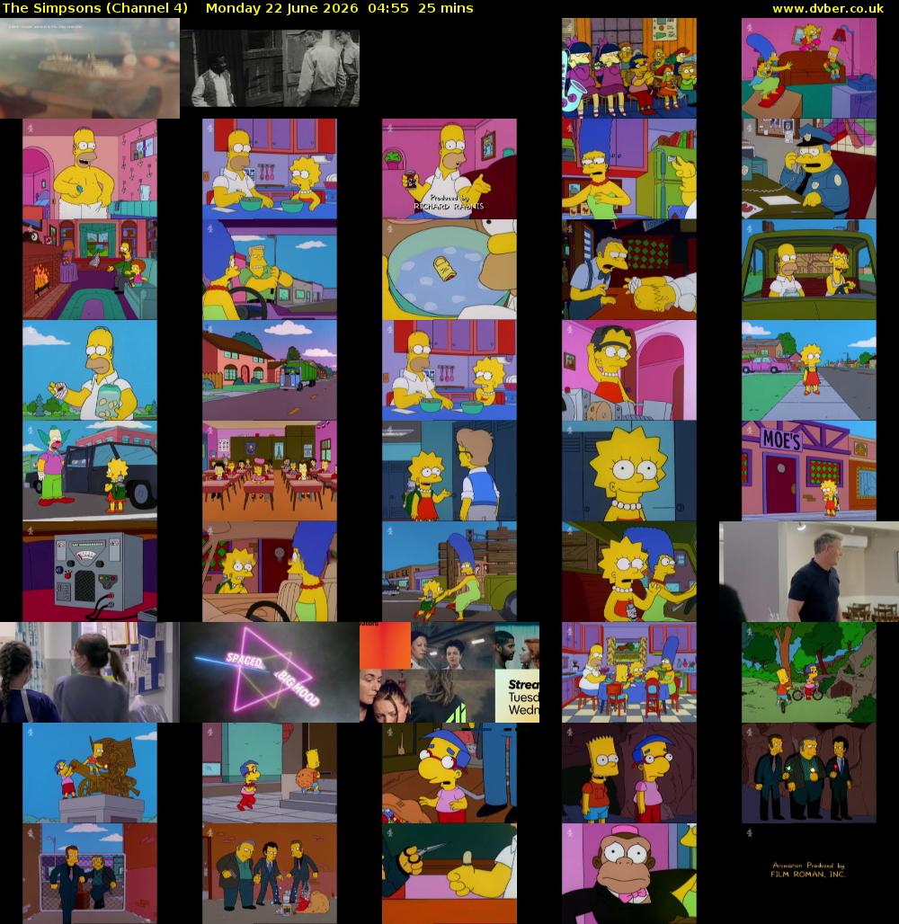 The Simpsons (Channel 4) Monday 22 June 2026 04:55 - 05:20