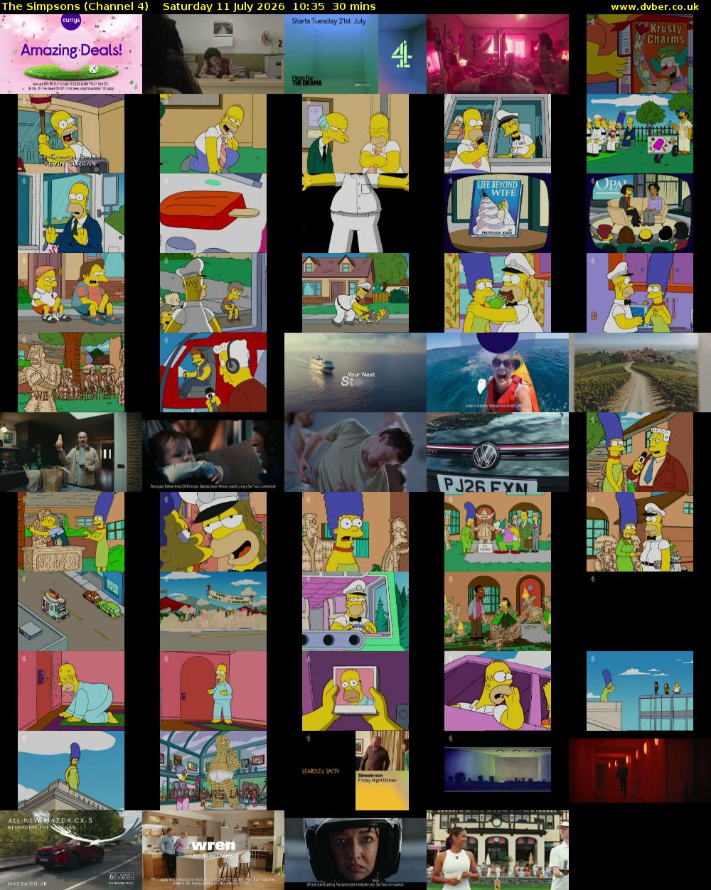 The Simpsons (Channel 4) Saturday 11 July 2026 10:35 - 11:05