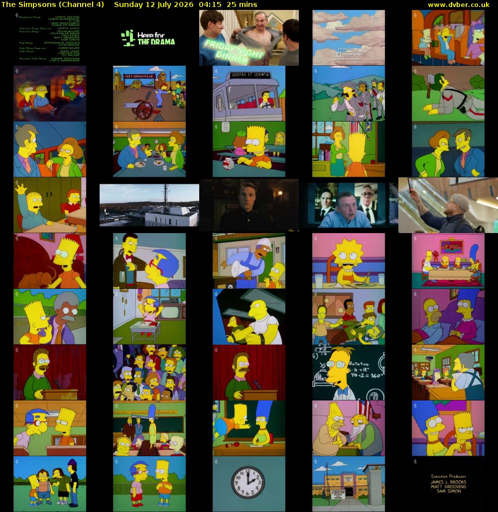 The Simpsons (Channel 4) Sunday 12 July 2026 04:15 - 04:40