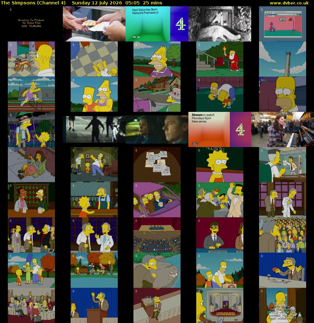 The Simpsons (Channel 4) Sunday 12 July 2026 05:05 - 05:30