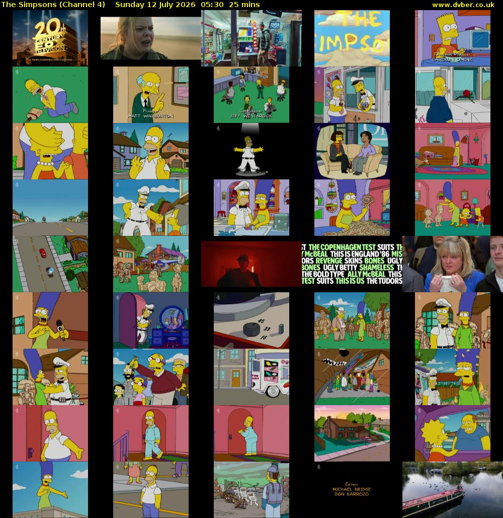 The Simpsons (Channel 4) Sunday 12 July 2026 05:30 - 05:55