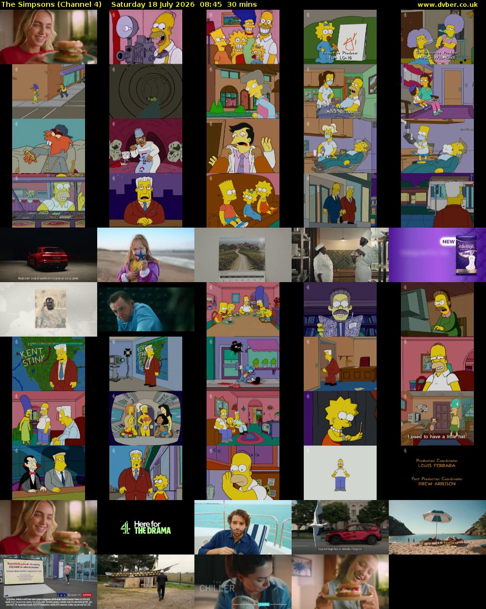 The Simpsons (Channel 4) Saturday 18 July 2026 08:45 - 09:15