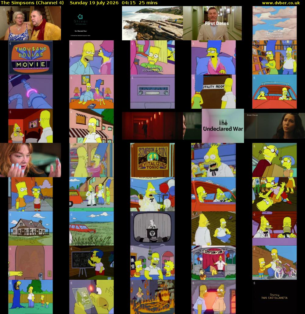 The Simpsons (Channel 4) Sunday 19 July 2026 04:15 - 04:40