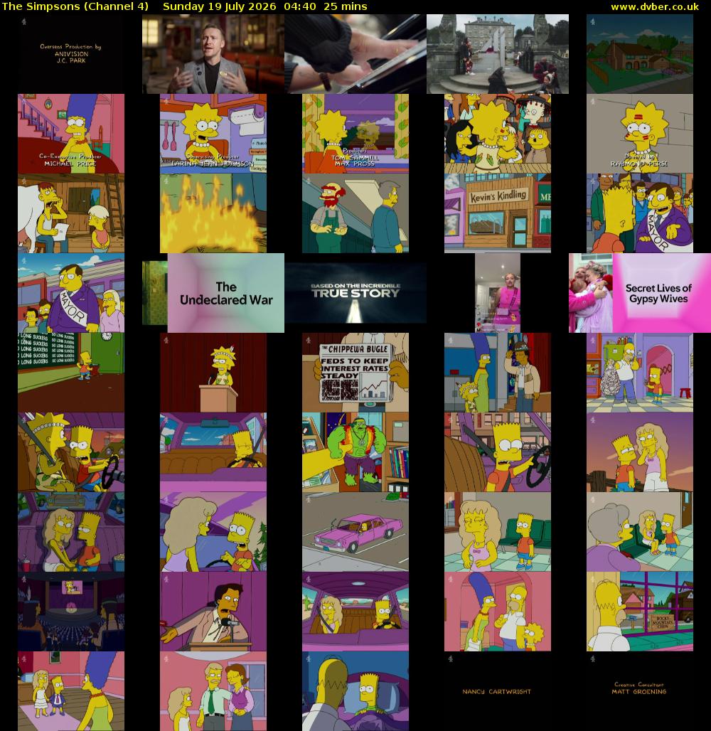 The Simpsons (Channel 4) Sunday 19 July 2026 04:40 - 05:05