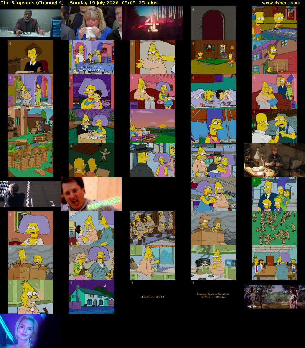 The Simpsons (Channel 4) Sunday 19 July 2026 05:05 - 05:30