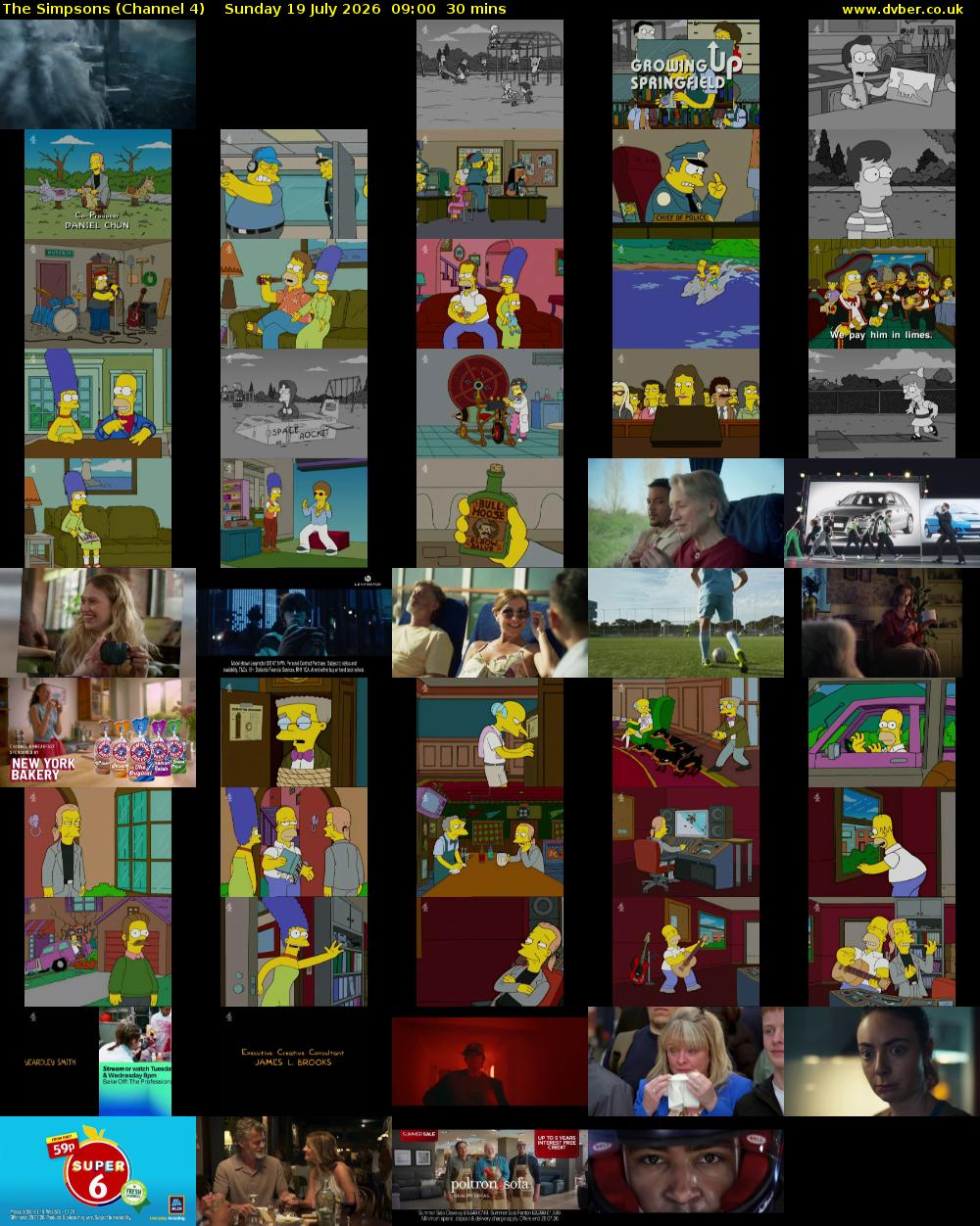 The Simpsons (Channel 4) Sunday 19 July 2026 09:00 - 09:30