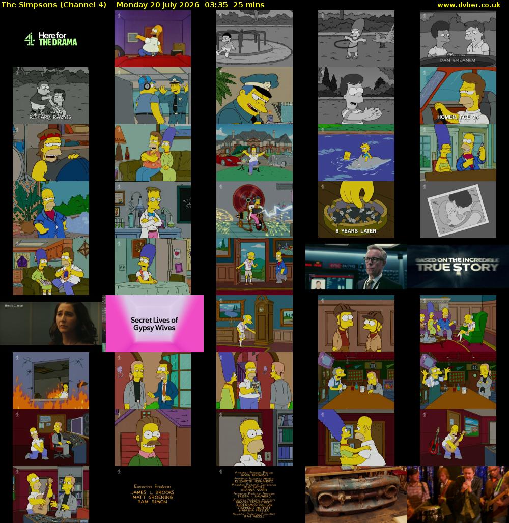 The Simpsons (Channel 4) Monday 20 July 2026 03:35 - 04:00