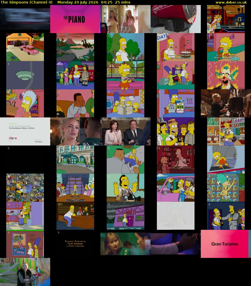 The Simpsons (Channel 4) Monday 20 July 2026 04:25 - 04:50
