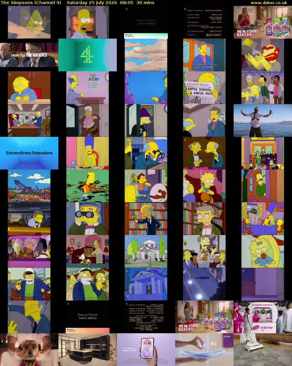 The Simpsons (Channel 4) Saturday 25 July 2026 08:05 - 08:35