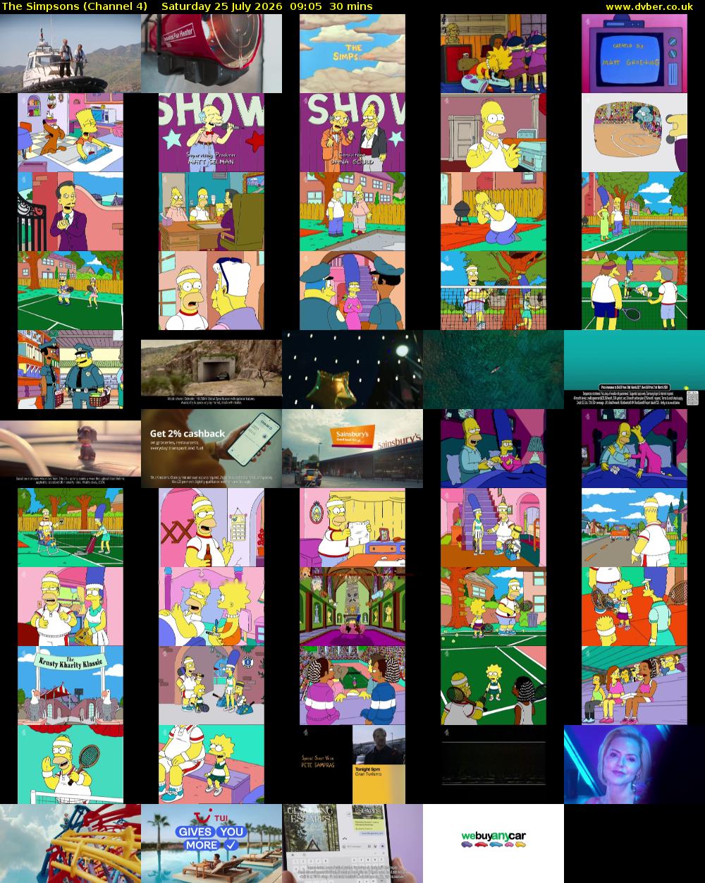 The Simpsons (Channel 4) Saturday 25 July 2026 09:05 - 09:35
