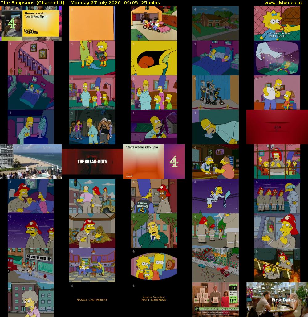 The Simpsons (Channel 4) Monday 27 July 2026 04:05 - 04:30