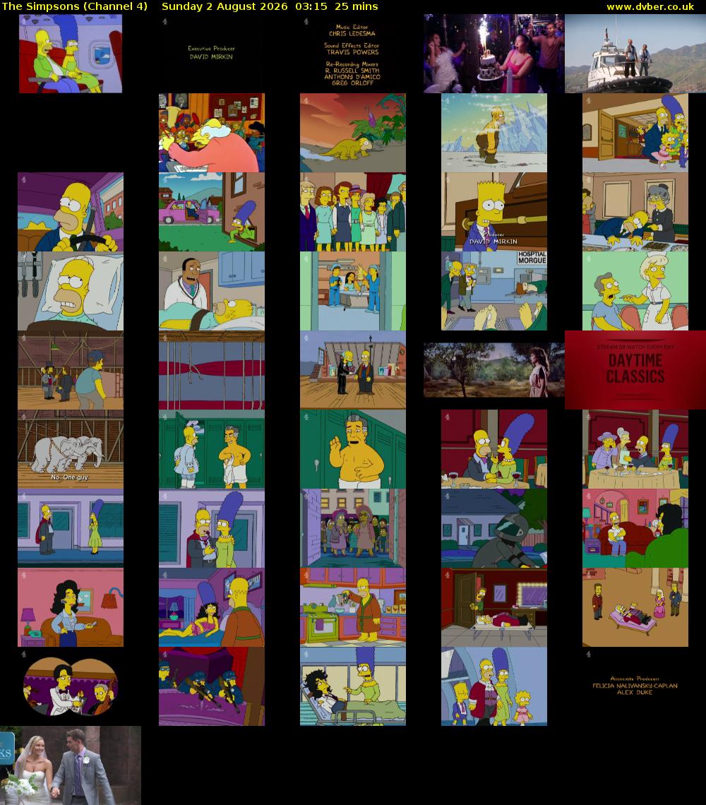 The Simpsons (Channel 4) Sunday 2 August 2026 03:15 - 03:40