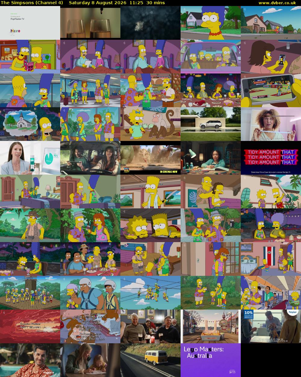 The Simpsons (Channel 4) Saturday 8 August 2026 11:25 - 11:55