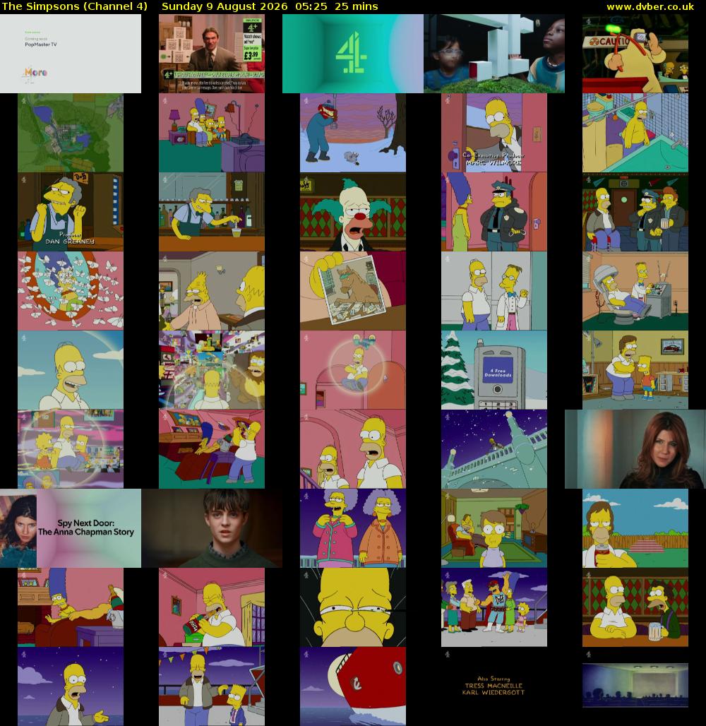 The Simpsons (Channel 4) Sunday 9 August 2026 05:25 - 05:50