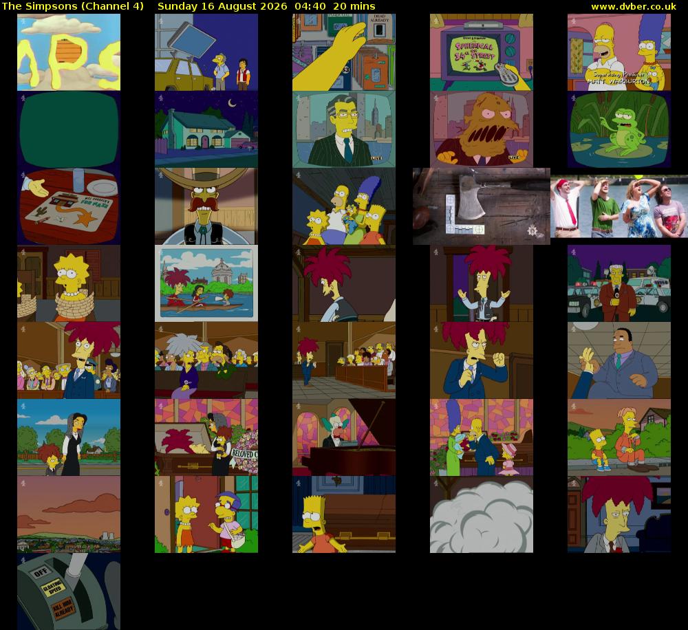 The Simpsons (Channel 4) Sunday 16 August 2026 04:40 - 05:00