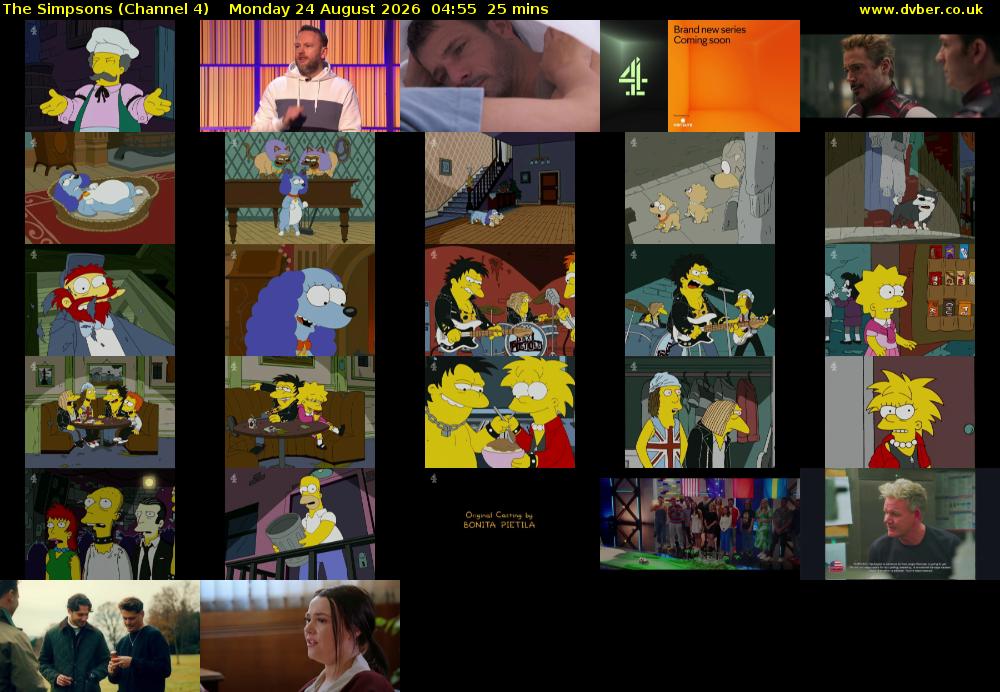 The Simpsons (Channel 4) Monday 24 August 2026 04:55 - 05:20