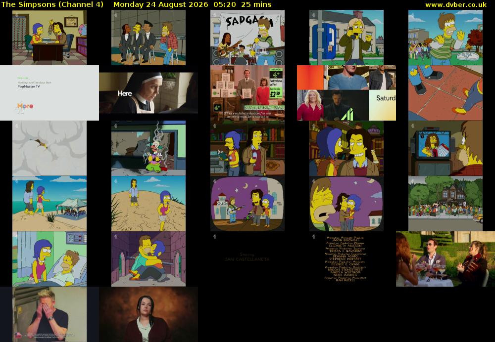 The Simpsons (Channel 4) Monday 24 August 2026 05:20 - 05:45