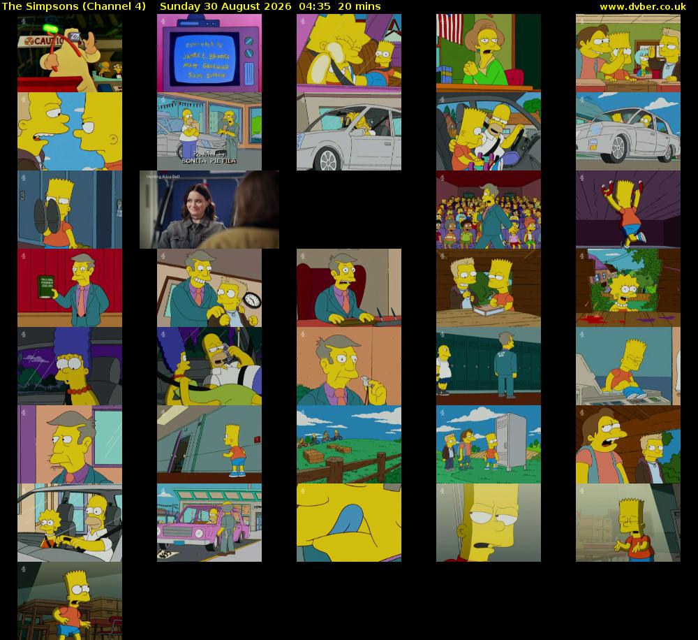 The Simpsons (Channel 4) Sunday 30 August 2026 04:35 - 04:55
