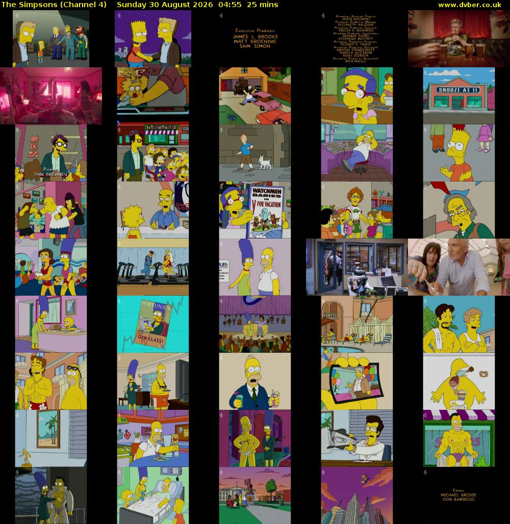 The Simpsons (Channel 4) Sunday 30 August 2026 04:55 - 05:20