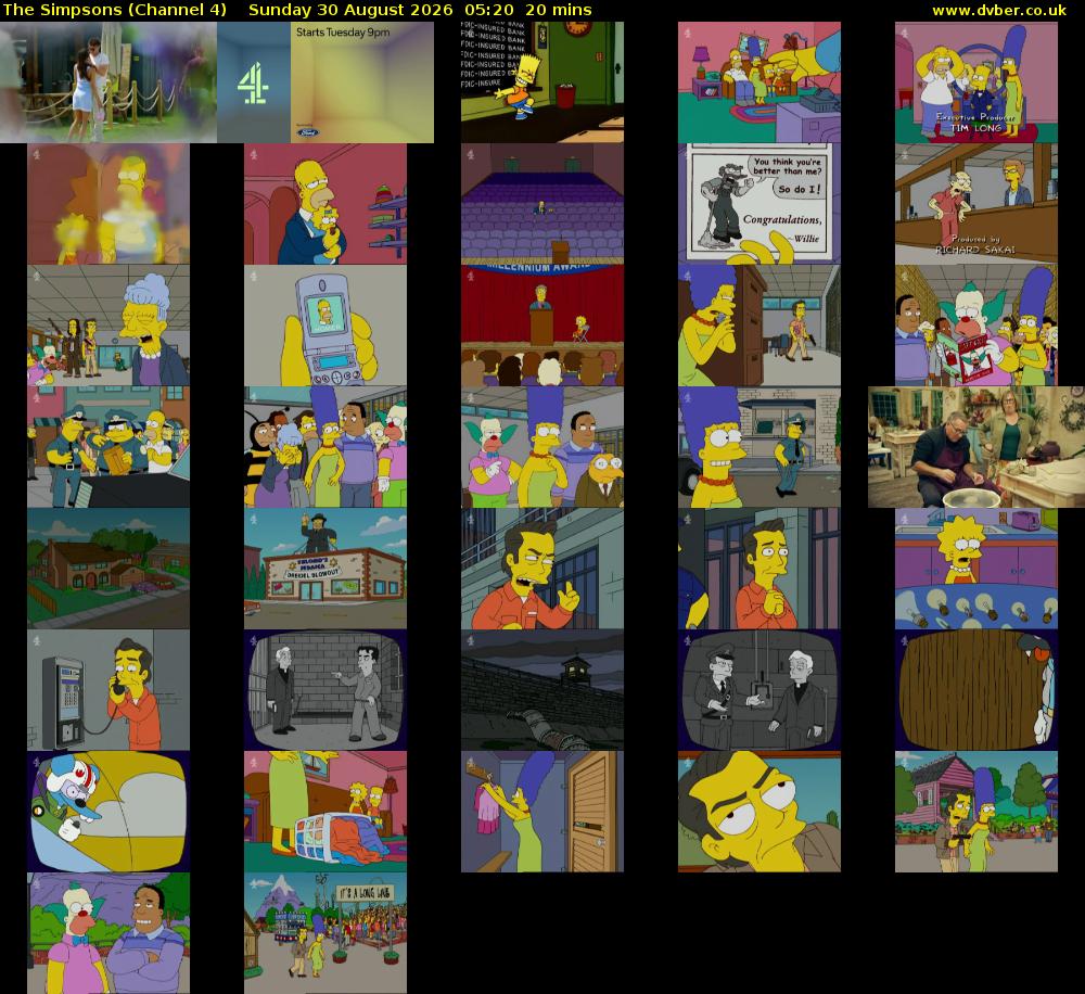 The Simpsons (Channel 4) Sunday 30 August 2026 05:20 - 05:40