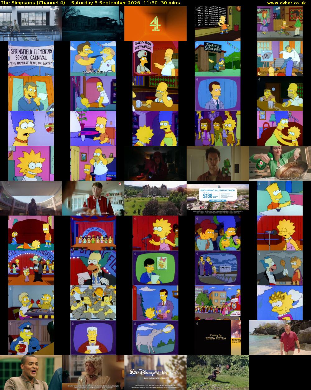 The Simpsons (Channel 4) Saturday 5 September 2026 11:50 - 12:20