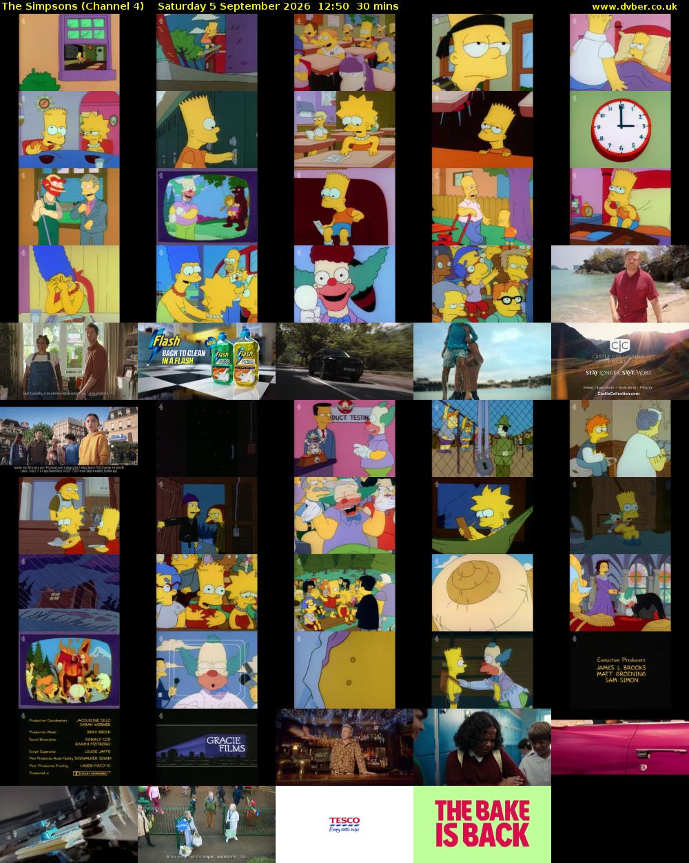 The Simpsons (Channel 4) Saturday 5 September 2026 12:50 - 13:20