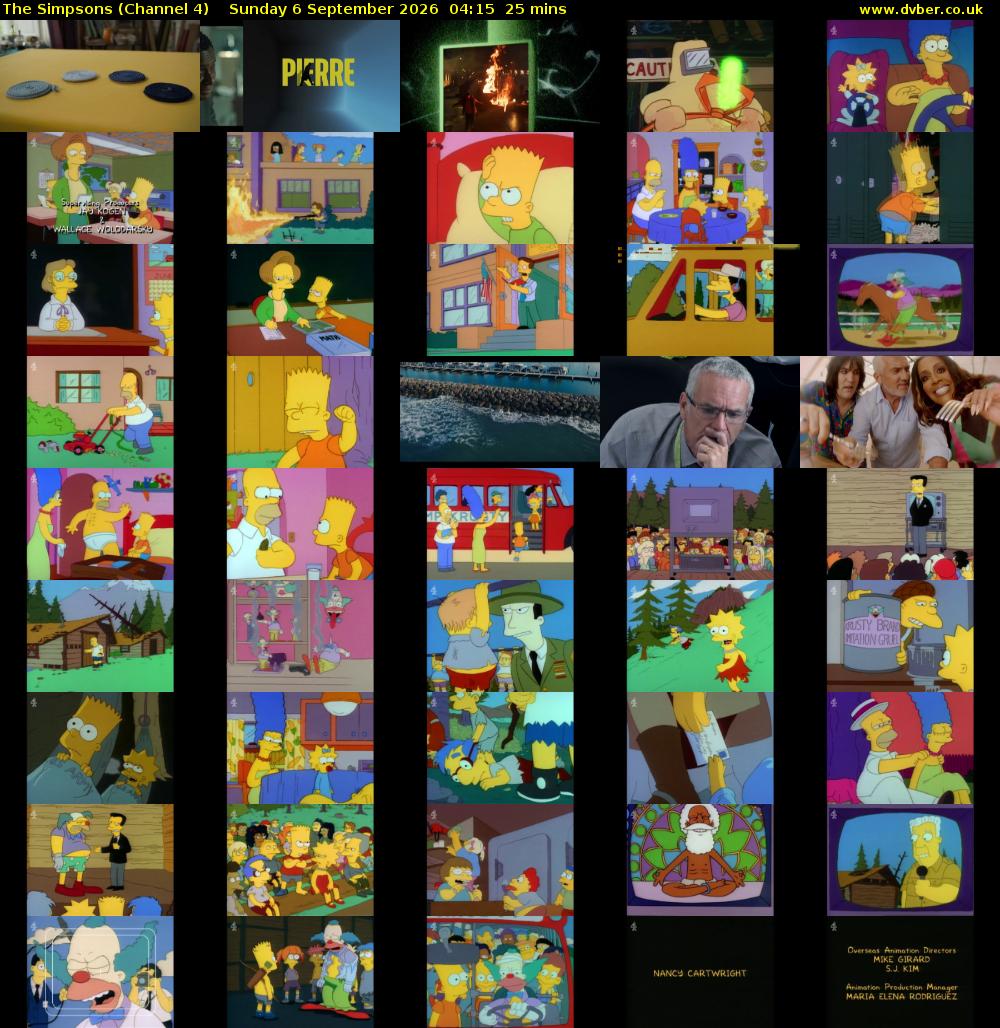 The Simpsons (Channel 4) Sunday 6 September 2026 04:15 - 04:40